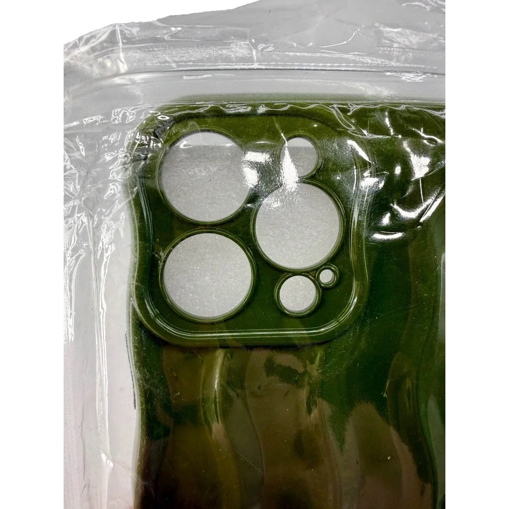 Iphone 14 Pro Max Case Gel Glossy Green‎ Wavy Shockproof Cover NIP